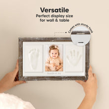 Load image into Gallery viewer, Baby Handprint & Footprint Keepsake Duo Frame (Barnwood)
