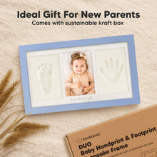 Load image into Gallery viewer, Baby Handprint & Footprint Keepsake Duo Frame (Cornflower)