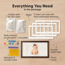 Load image into Gallery viewer, Baby Handprint & Footprint Keepsake Duo Frame (Dark Walnut)