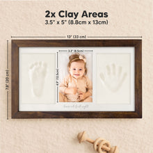 Load image into Gallery viewer, Baby Handprint & Footprint Keepsake Duo Frame (Dark Walnut)