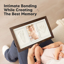 Load image into Gallery viewer, Baby Handprint & Footprint Keepsake Duo Frame (Dark Walnut)