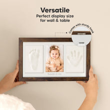 Load image into Gallery viewer, Baby Handprint & Footprint Keepsake Duo Frame (Dark Walnut)