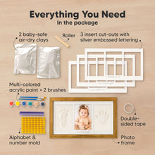 Load image into Gallery viewer, Baby Handprint & Footprint Keepsake Duo Frame (Golden Wheat)