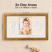 Load image into Gallery viewer, Baby Handprint & Footprint Keepsake Duo Frame (Golden Wheat)