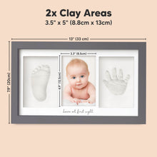 Load image into Gallery viewer, Baby Handprint & Footprint Keepsake Duo Frame (Gunmetal Gray)