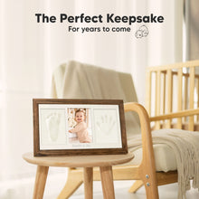 Load image into Gallery viewer, Baby Handprint & Footprint Keepsake Duo Frame (Medium Oak)