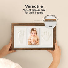 Load image into Gallery viewer, Baby Handprint & Footprint Keepsake Duo Frame (Medium Oak)