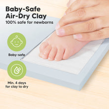 Load image into Gallery viewer, Baby Handprint & Footprint Keepsake Duo Frame (Mist Blue)