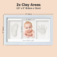 Load image into Gallery viewer, Baby Handprint & Footprint Keepsake Duo Frame (Mist Blue)