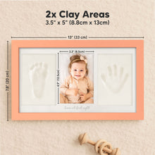 Load image into Gallery viewer, Baby Handprint & Footprint Keepsake Duo Frame (Salmon)