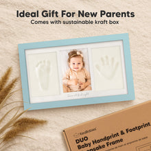 Load image into Gallery viewer, Baby Handprint & Footprint Keepsake Duo Frame (Sky Blue)