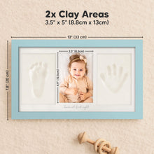 Load image into Gallery viewer, Baby Handprint & Footprint Keepsake Duo Frame (Sky Blue)