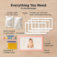 Load image into Gallery viewer, Baby Handprint & Footprint Keepsake Duo Frame (Sweet Pink)