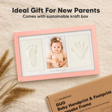 Load image into Gallery viewer, Baby Handprint & Footprint Keepsake Duo Frame (Sweet Pink)