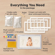 Load image into Gallery viewer, Baby Handprint & Footprint Keepsake Duo Frame (Vintage Gray)