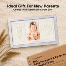 Load image into Gallery viewer, Baby Handprint & Footprint Keepsake Duo Frame (Vintage Gray)