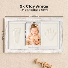 Load image into Gallery viewer, Baby Handprint & Footprint Keepsake Duo Frame (Vintage Gray)