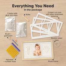 Load image into Gallery viewer, Baby Handprint & Footprint Keepsake Duo Frame (Ash Wood)