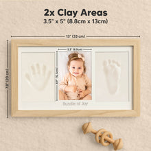 Load image into Gallery viewer, Baby Handprint & Footprint Keepsake Duo Frame (Ash Wood)
