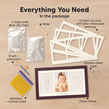 Load image into Gallery viewer, Baby Handprint & Footprint Keepsake Duo Frame (Auburn)