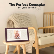 Load image into Gallery viewer, Baby Handprint & Footprint Keepsake Duo Frame (Auburn)