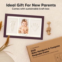 Load image into Gallery viewer, Baby Handprint & Footprint Keepsake Duo Frame (Auburn)