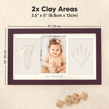 Load image into Gallery viewer, Baby Handprint & Footprint Keepsake Duo Frame (Auburn)