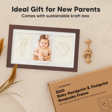 Load image into Gallery viewer, Baby Handprint & Footprint Keepsake Duo Frame (Cedar)