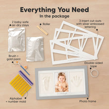 Load image into Gallery viewer, Baby Handprint & Footprint Keepsake Duo Frame (Cloud Gray)