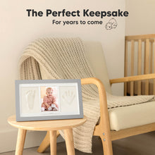 Load image into Gallery viewer, Baby Handprint & Footprint Keepsake Duo Frame (Cloud Gray)