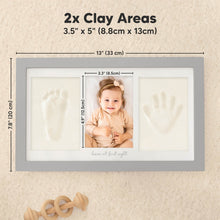 Load image into Gallery viewer, Baby Handprint & Footprint Keepsake Duo Frame (Cloud Gray)