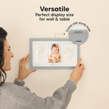 Load image into Gallery viewer, Baby Handprint & Footprint Keepsake Duo Frame (Cloud Gray)