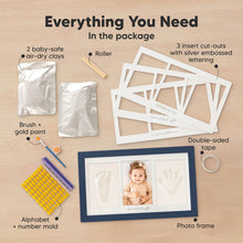 Load image into Gallery viewer, Baby Handprint & Footprint Keepsake Duo Frame (Midnight Blue)