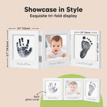 Load image into Gallery viewer, Fond Clean Touch Inkless Hand and Footprint Frame (White/Silver)
