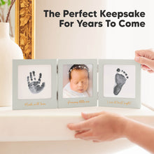 Load image into Gallery viewer, Fond Clean Touch Inkless Hand and Footprint Frame (Cloud Gray/Gold)