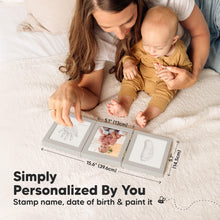 Load image into Gallery viewer, Fond Hand & Footprint Keepsake Frame (Cloud Gray)