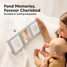 Load image into Gallery viewer, Fond Hand & Footprint Keepsake Frame (Cloud Gray)