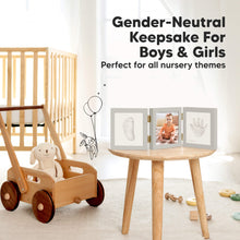 Load image into Gallery viewer, Fond Hand & Footprint Keepsake Frame (Cloud Gray)