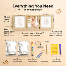 Load image into Gallery viewer, Fond Hand & Footprint Keepsake Frame (Ash Wood)