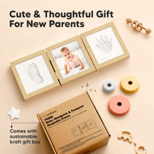 Load image into Gallery viewer, Fond Hand & Footprint Keepsake Frame (Ash Wood)