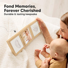 Load image into Gallery viewer, Fond Hand & Footprint Keepsake Frame (Ash Wood)