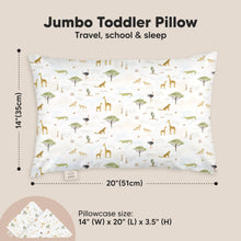Load image into Gallery viewer, Jumbo Toddler Pillow with Pillowcase (Grasslands)