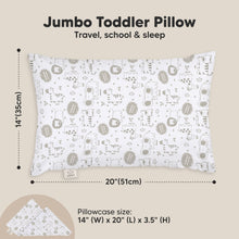 Load image into Gallery viewer, Jumbo Toddler Pillow with Pillowcase (KeaSafari)
