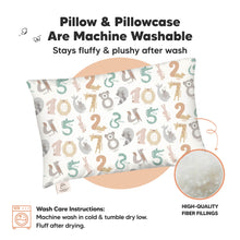 Load image into Gallery viewer, Jumbo Toddler Pillow with Pillowcase (Wild Count)