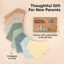 Load image into Gallery viewer, 8-Pack Lumi Muslin Bandana Bibs (Mirage)