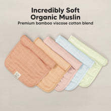 Load image into Gallery viewer, 5-Pack Lumi Muslin Burp Cloths (Flora Dew)