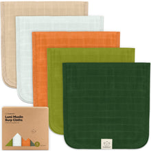 Load image into Gallery viewer, 5-Pack Lumi Muslin Burp Cloths