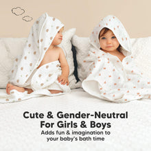 Load image into Gallery viewer, Lyra Muslin Hooded Towel (Monarch, Petite)