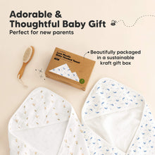 Load image into Gallery viewer, Lyra Muslin Hooded Towel (Whale Bay)