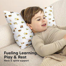 Load image into Gallery viewer, Cuddly Toddler Pillow with Pillowcase (Construction)